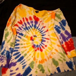 Torrid off the shoulder sweatshirt tye dye size 2